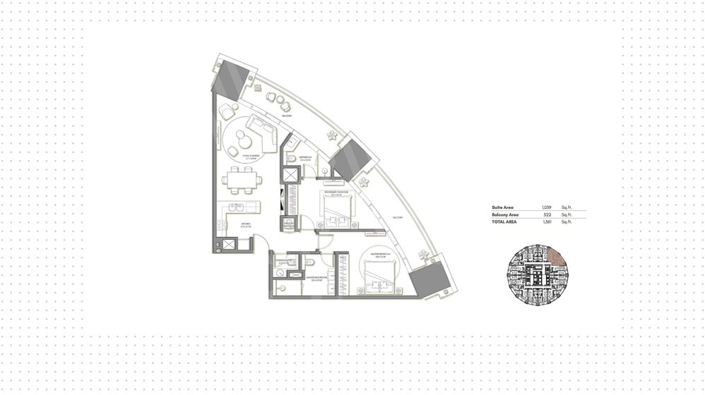 Compre 105 apartamentos  - 2 habitaciones - Palm Jumeirah, EAU — imagen 9