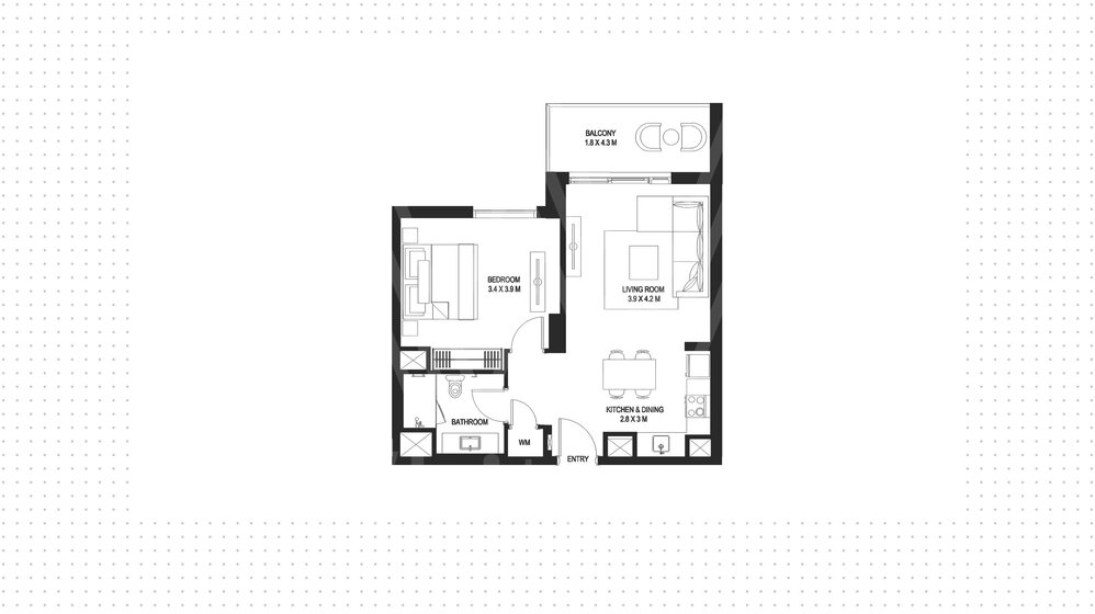 72 Wohnungen kaufen  - 1 Zimmer - Yas Island, VAE – Bild 9
