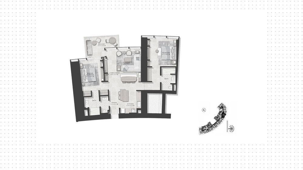 Immobilie kaufen - 2 Zimmer - Dubai Media City, VAE – Bild 12