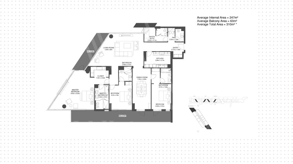 424 stüdyo daire satın al  - 3 odalı - BAE – resim 10