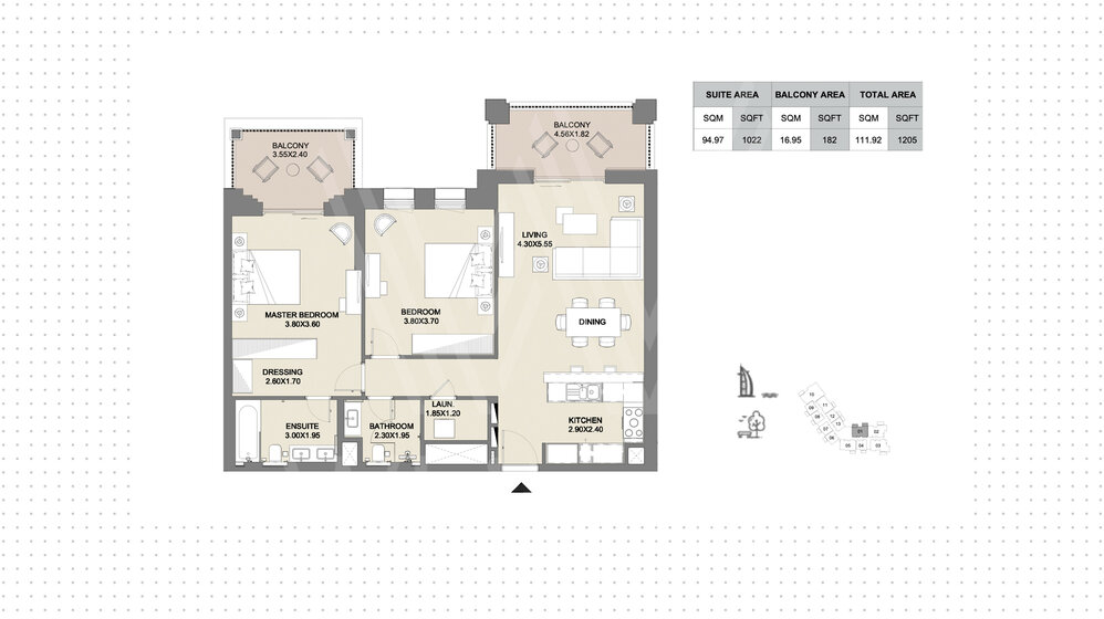 Immobilie kaufen - 2 Zimmer - Madinat Jumeirah Living, VAE – Bild 18