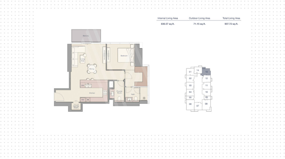 1184 stüdyo daire satın al  - 1 odalı - Dubai, BAE – resim 14