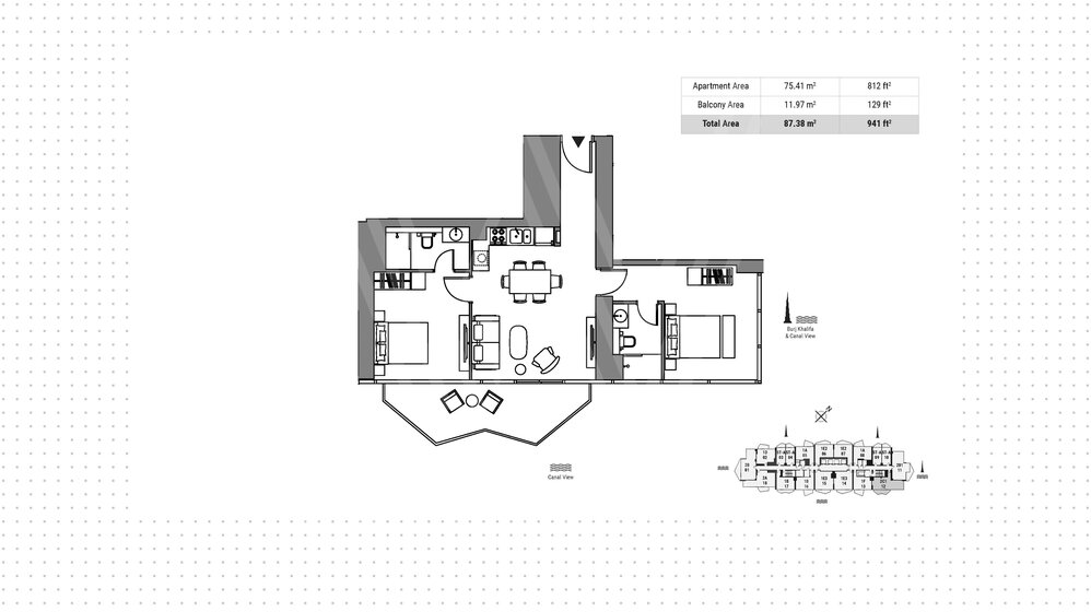 Immobilie kaufen - 2 Zimmer - Business Bay, VAE – Bild 22