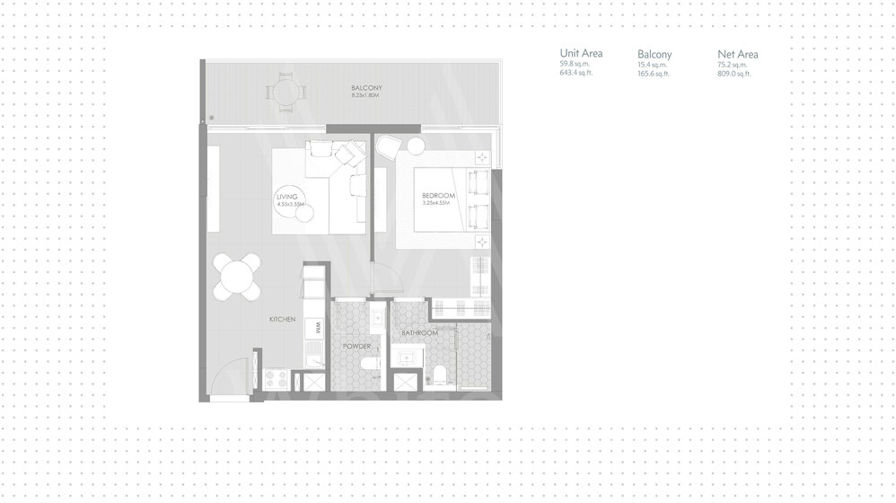 Compre 1411 apartamentos  - 1 habitación - EAU — imagen 9