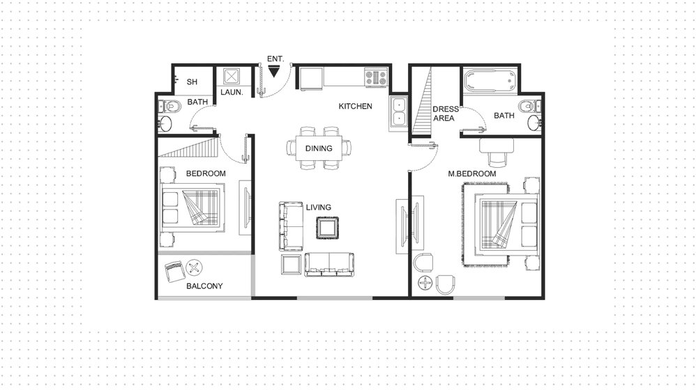 943 Wohnungen kaufen  - 2 Zimmer - VAE – Bild 5