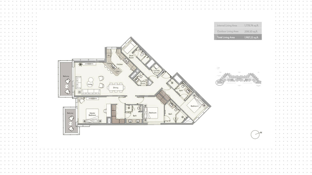 Compre 424 apartamentos  - 3 habitaciones - EAU — imagen 33