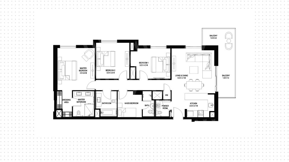 Immobilie kaufen - 3 Zimmer - Yas Island, VAE – Bild 13