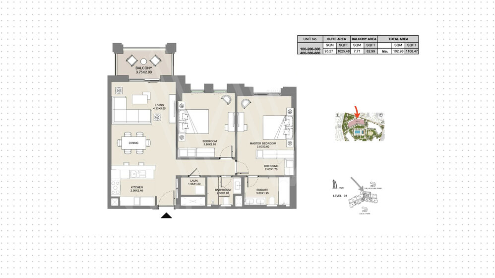 20 Wohnungen kaufen  - 2 Zimmer - Madinat Jumeirah Living, VAE – Bild 6