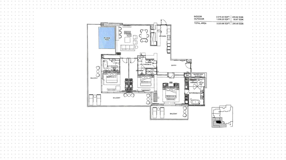 Compre 23 apartamentos  - 3 habitaciones - JBR, EAU — imagen 1