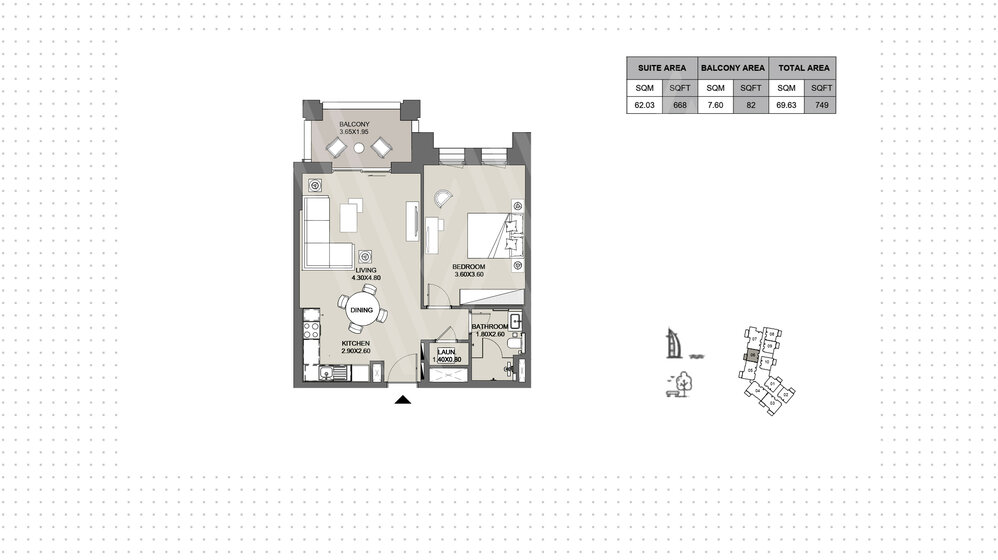 Immobilie kaufen - 1 Zimmer - Madinat Jumeirah Living, VAE – Bild 14