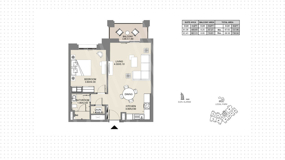 Immobilie kaufen - 1 Zimmer - Madinat Jumeirah Living, VAE – Bild 10