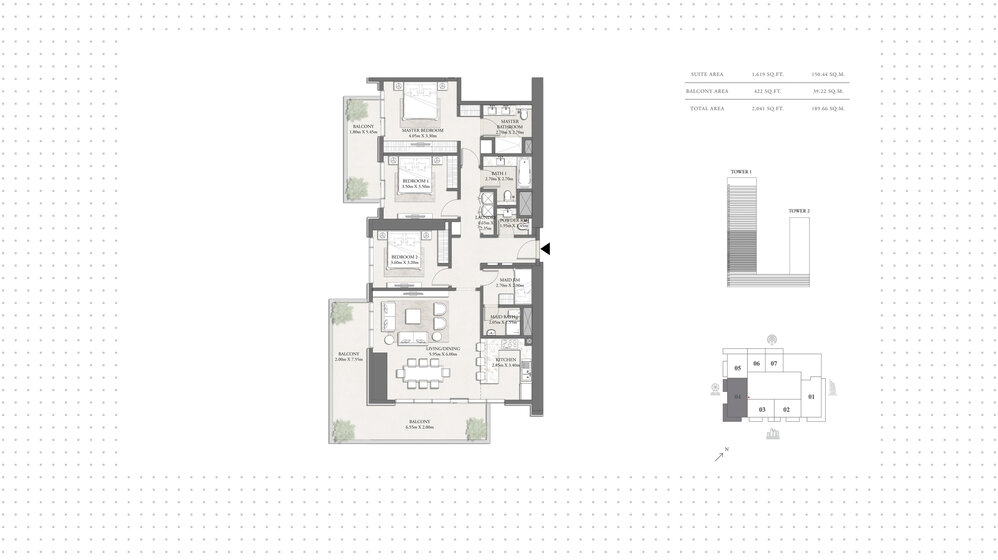 Immobilie kaufen - 3 Zimmer - Emaar Beachfront, VAE – Bild 29