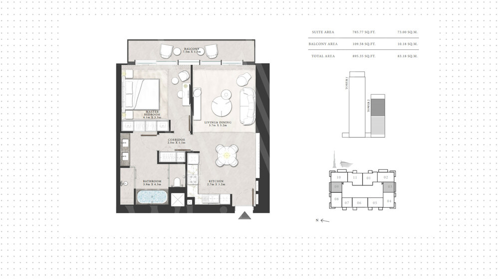 Compre 102 apartamentos  - 1 habitación - Downtown Dubai, EAU — imagen 17