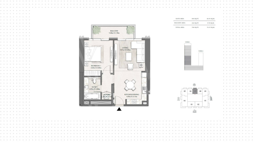 Compre 1413 apartamentos  - 1 habitación - EAU — imagen 29