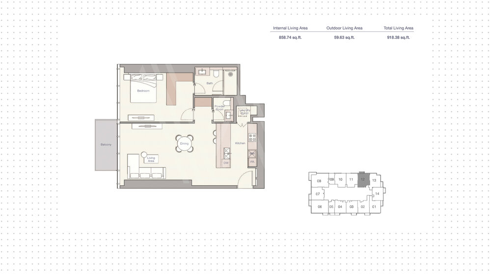 1184 stüdyo daire satın al  - 1 odalı - Dubai, BAE – resim 17