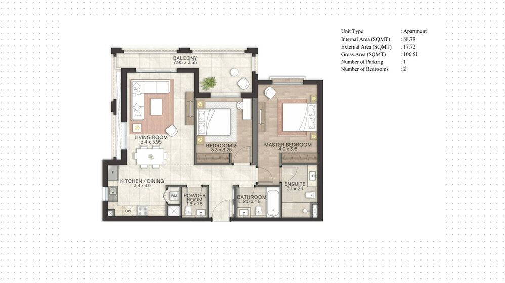 Immobilie kaufen - 2 Zimmer - Zayed City, VAE – Bild 1