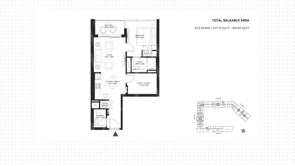 Апартаменты на продажу - Дубай - Купить за 367 600 $ - изображение 1