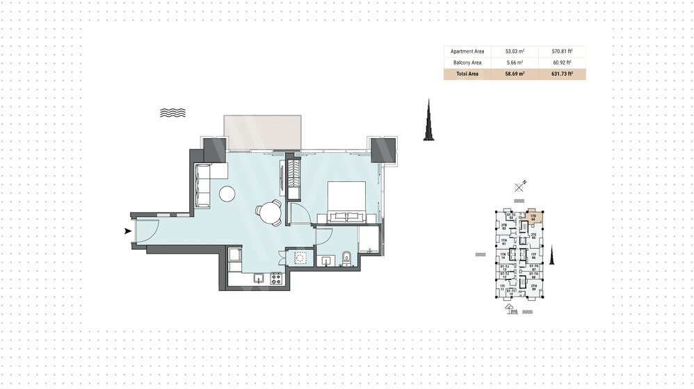 603 stüdyo daire satın al  - Business Bay, BAE – resim 13