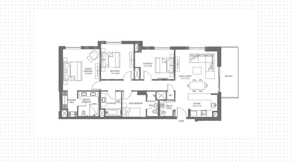 Immobilie kaufen - 3 Zimmer - Yas Island, VAE – Bild 17