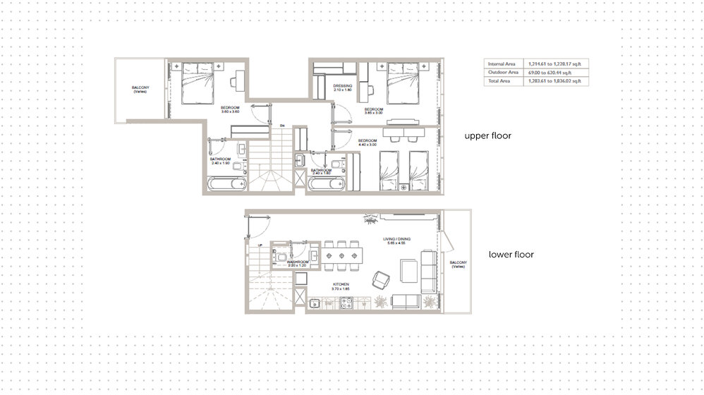 Immobilie kaufen - 3 Zimmer - Yas Island, VAE – Bild 1