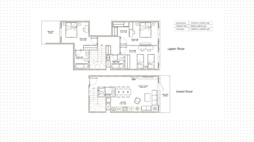 Immobilie kaufen - 3 Zimmer - Yas Island, VAE – Bild 1