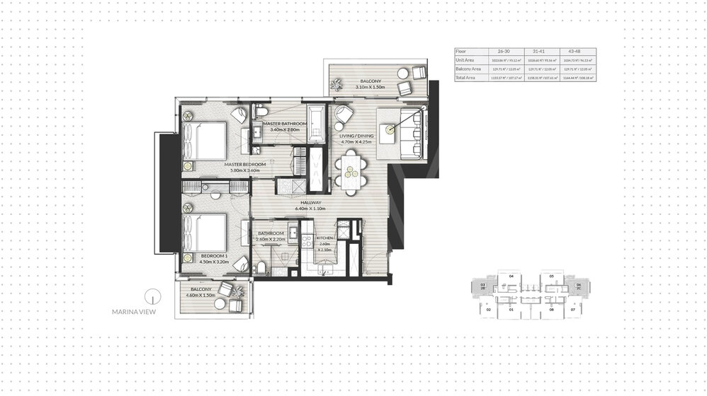 369 stüdyo daire satın al - Dubai Marina, BAE – resim 14