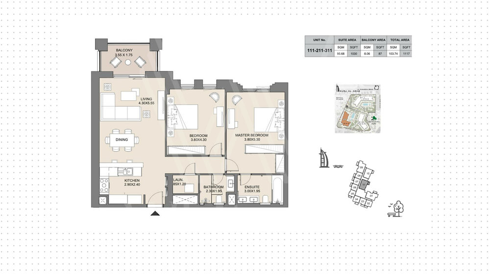 Immobilie kaufen - 2 Zimmer - Madinat Jumeirah Living, VAE – Bild 11