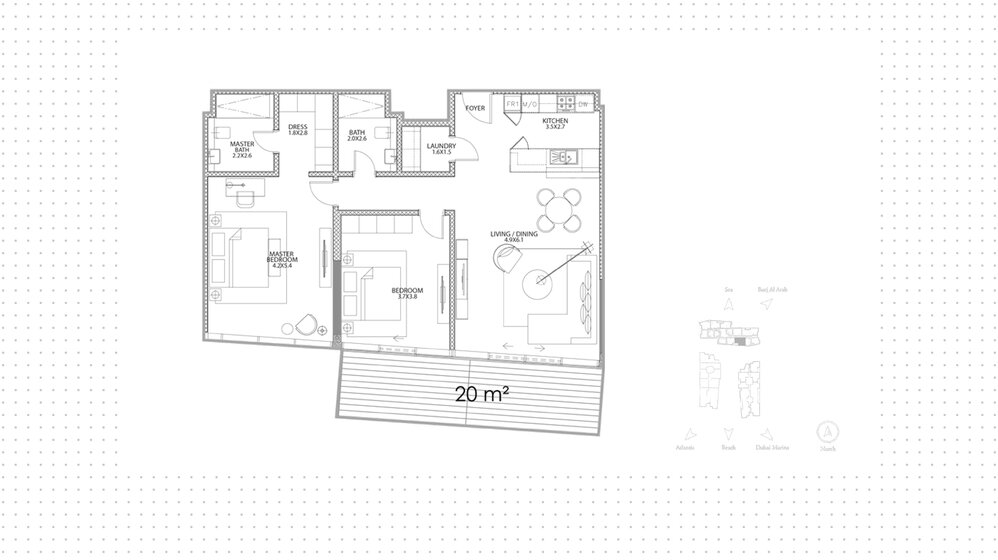 Compre una propiedad - 2 habitaciones - EAU — imagen 1