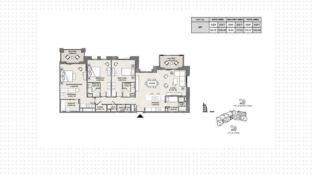 Compre 424 apartamentos  - 3 habitaciones - EAU — imagen 5