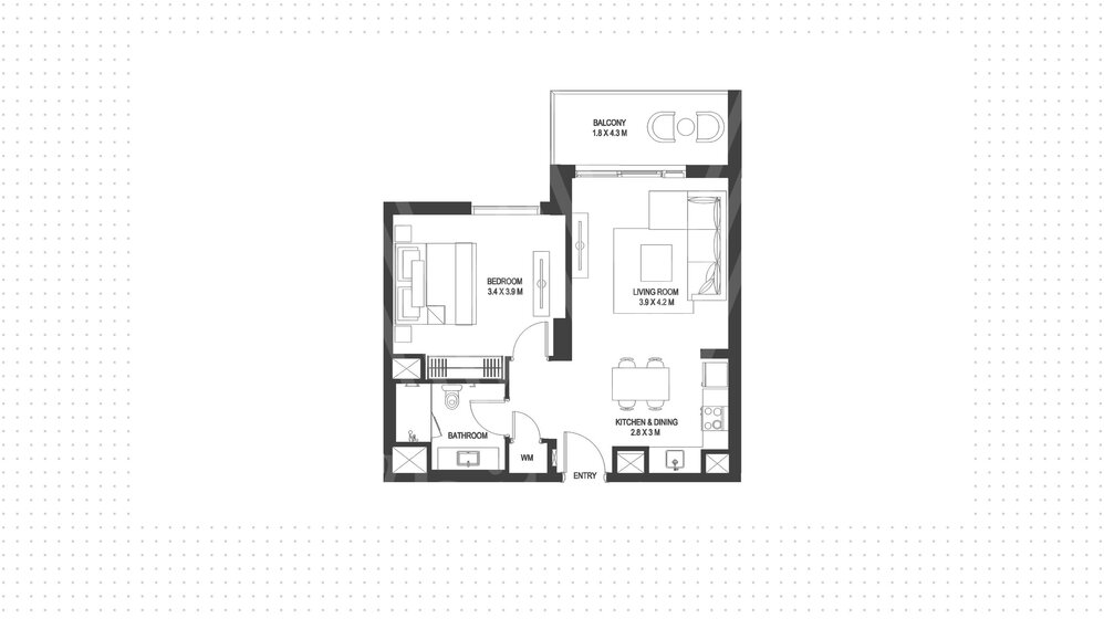 72 Wohnungen kaufen  - 1 Zimmer - Yas Island, VAE – Bild 21