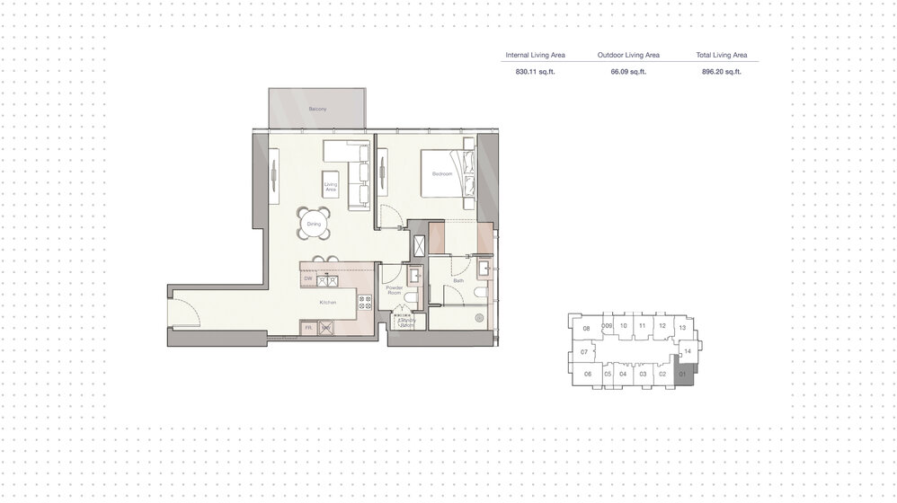 1184 stüdyo daire satın al  - 1 odalı - Dubai, BAE – resim 13