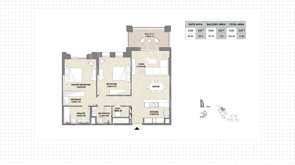 Immobilie kaufen - 2 Zimmer - Madinat Jumeirah Living, VAE – Bild 17