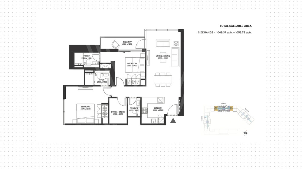 61 stüdyo daire satın al - 2 odalı - MBR City, BAE – resim 1