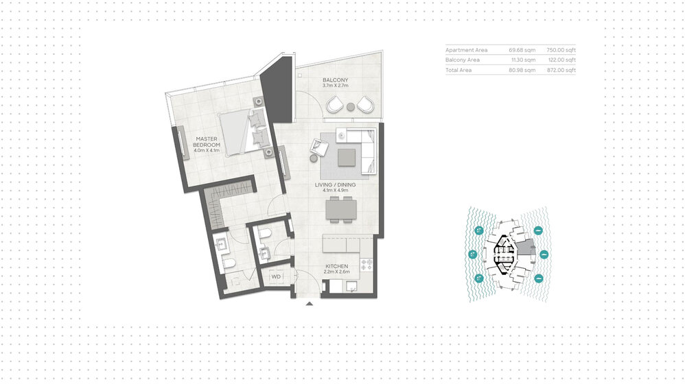 Immobilie kaufen - 1 Zimmer - Dubai Marina, VAE – Bild 21