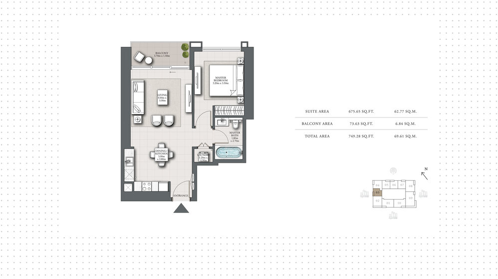 Immobilie kaufen - 1 Zimmer - Dubai Marina, VAE – Bild 9