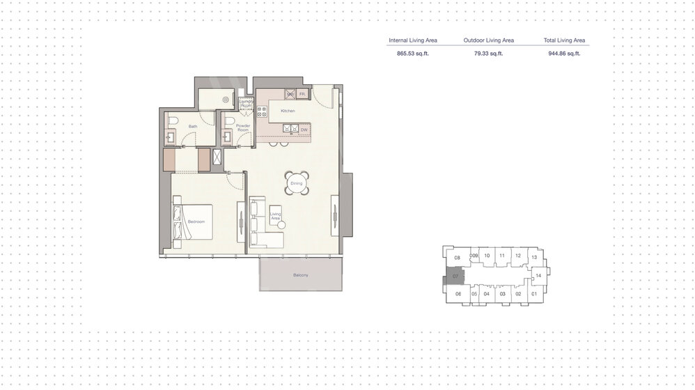 1184 stüdyo daire satın al  - 1 odalı - Dubai, BAE – resim 9