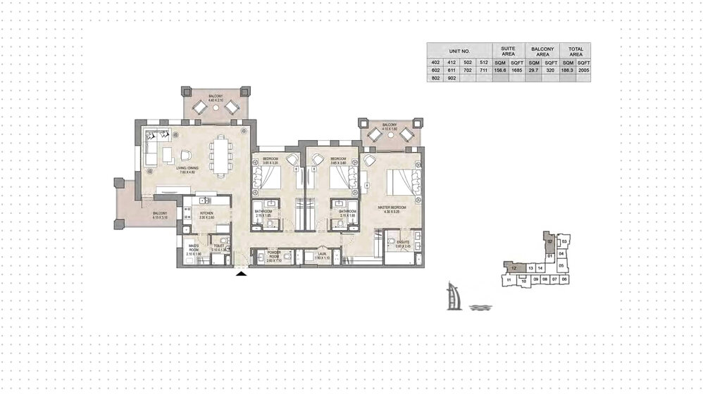 Купить недвижимость - 3 комнатные - Madinat Jumeirah Living, ОАЭ - изображение 5