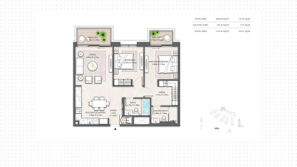 Апартаменты на продажу - Дубай - Купить за 1 024 862 $ - изображение 14