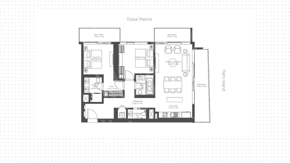 Compre 56 apartamentos  - 2 habitaciones - Emaar Beachfront, EAU — imagen 10