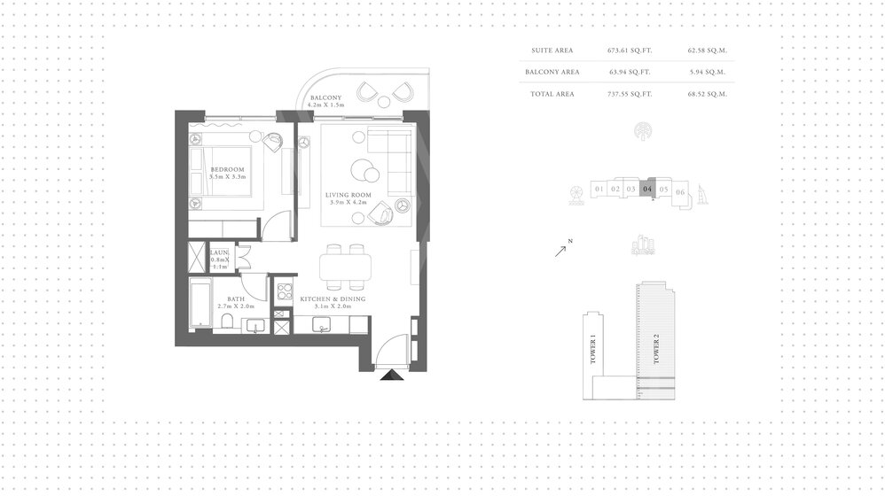 Immobilie kaufen - 1 Zimmer - Emaar Beachfront, VAE – Bild 14