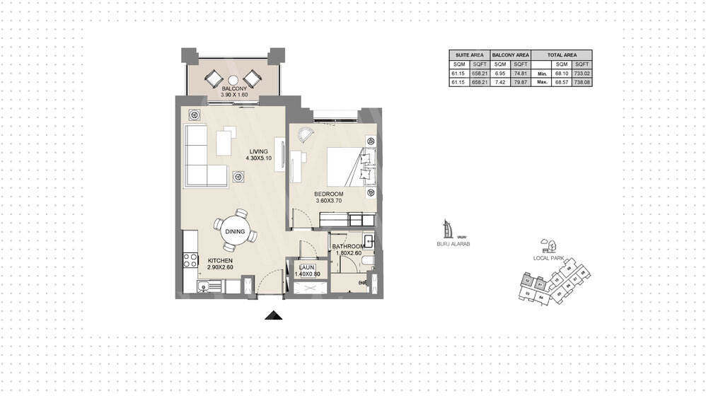 Immobilie kaufen - 1 Zimmer - Madinat Jumeirah Living, VAE – Bild 11