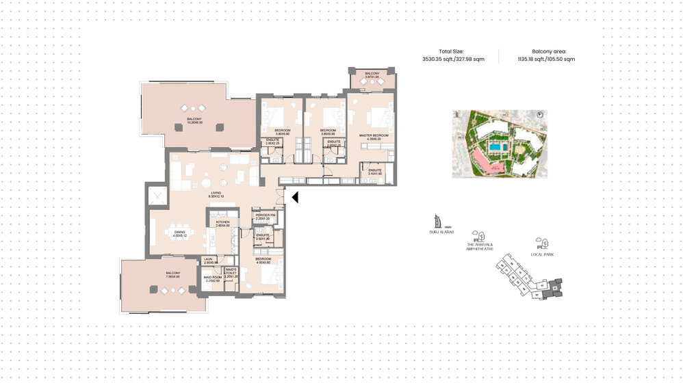 Acheter un bien immobilier - 4 pièces - Madinat Jumeirah Living, Émirats arabes unis – image 1