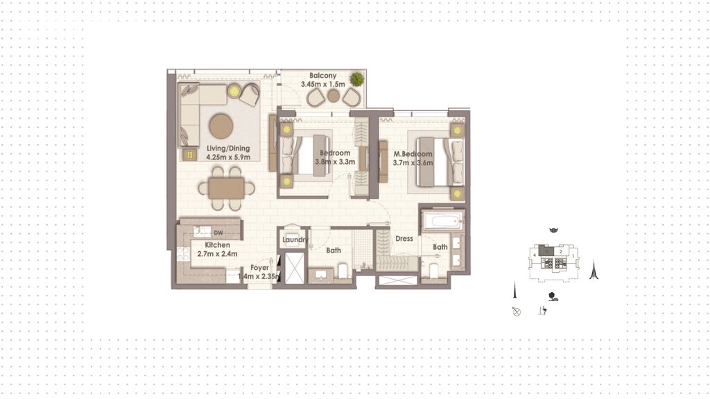 Apartamentos a la venta - Dubai - Comprar para 735.200 $ — imagen 1