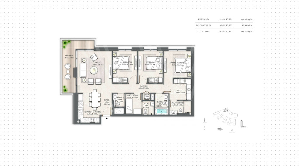 Apartamentos a la venta - Dubai - Comprar para 1.252.600 $ — imagen 1