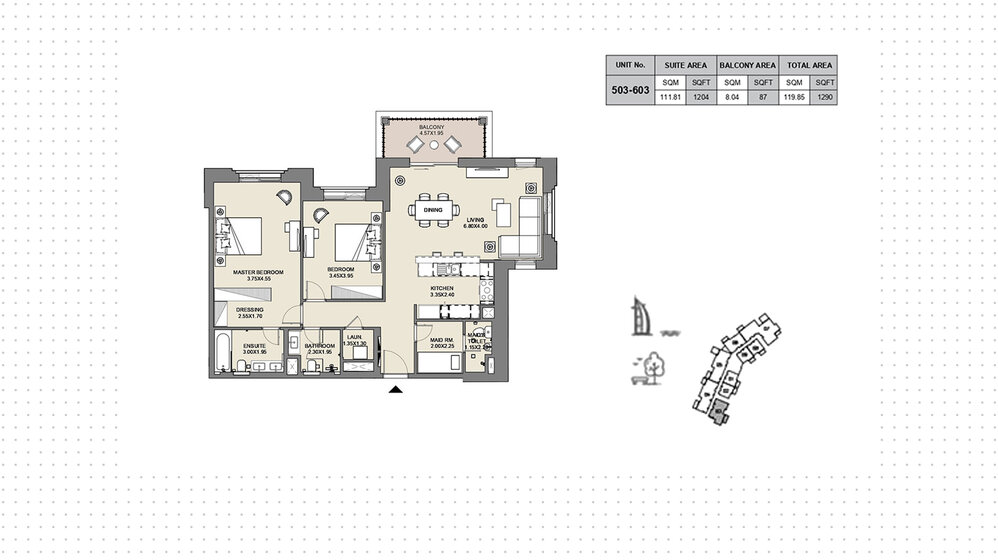 Immobilie kaufen - 2 Zimmer - Madinat Jumeirah Living, VAE – Bild 5