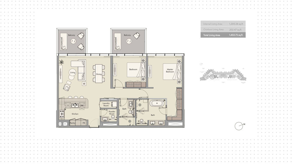 Compre 943 apartamentos  - 2 habitaciones - EAU — imagen 17