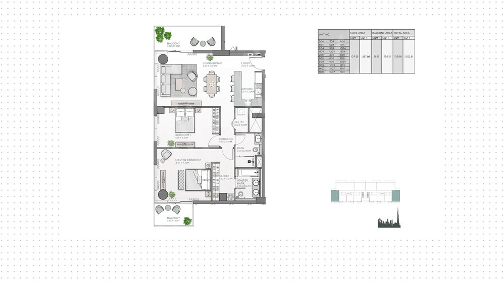 Compre 1127 apartamentos  - 2 habitaciones - EAU — imagen 17