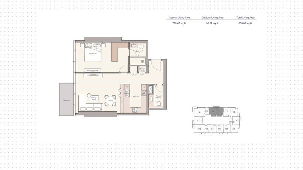 Immobilie kaufen - 1 Zimmer - Jumeirah Lake Towers, VAE – Bild 9
