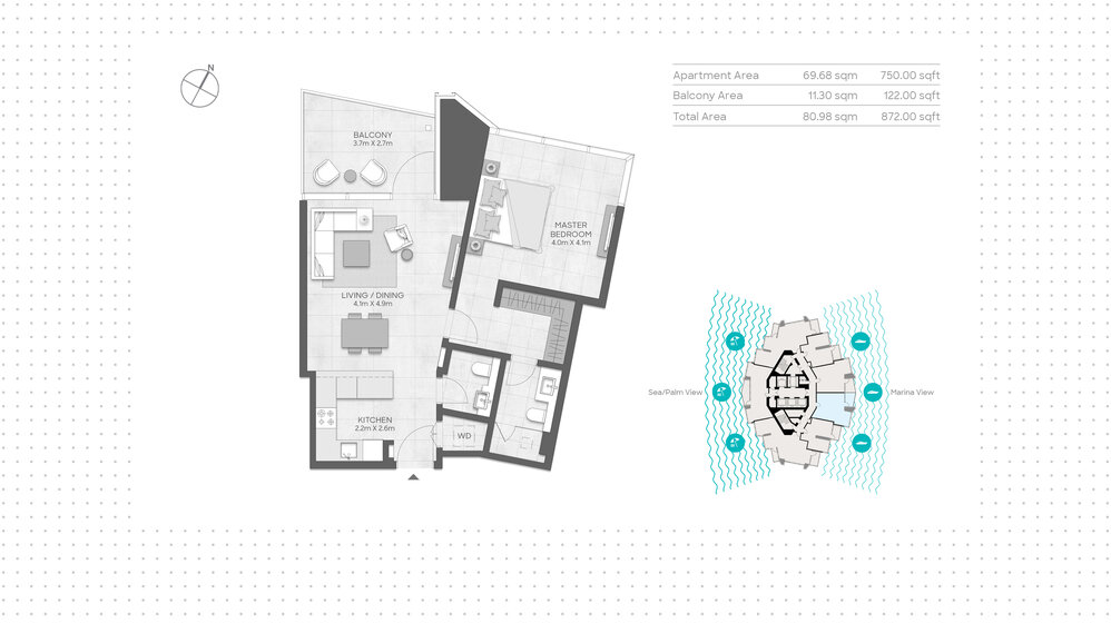 Acheter un bien immobilier - 1 pièce - Dubai Marina, Émirats arabes unis – image 9