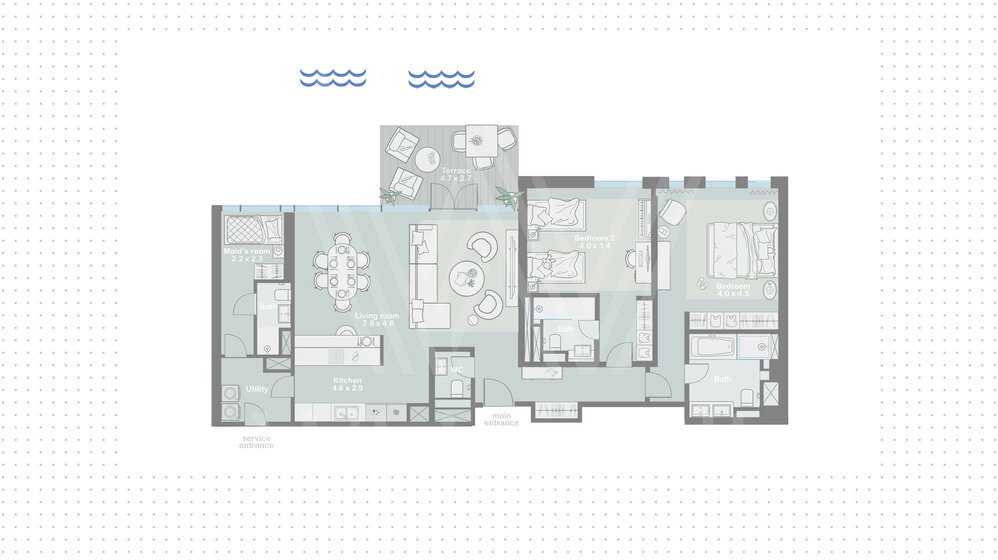 Купить недвижимость - 2 комнатные - Bluewaters Island, ОАЭ - изображение 13